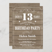 第素朴13誕生日招待状 招待状 (正面/裏面)