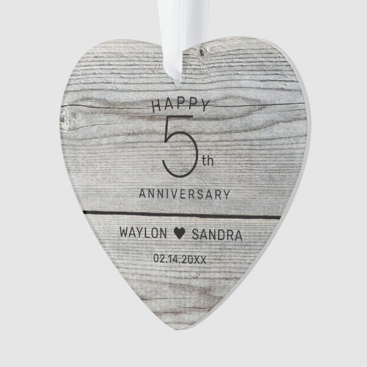 第素朴5回木材ギフト結婚記念日 オーナメント (正面)