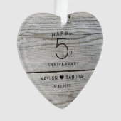 第素朴5回木材ギフト結婚記念日 オーナメント (正面)