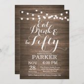 第素朴50誕生日招待状ウッド 招待状 (正面/裏面)