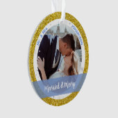 第結婚した1クリスマスのMrとMrs.2の写真 オーナメント (正面)