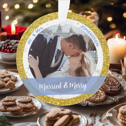第結婚した1クリスマスのMrとMrs.2の写真 オーナメント