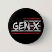 第誇りを持った二世代Xアメリカ国旗X世代 缶バッジ (正面)
