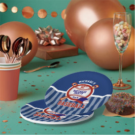 第00回誕生パーティー – 野球 – ダークブルー ペーパープレート