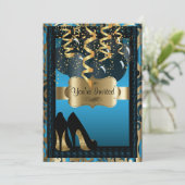 第00回誕生日パーティー | ブルーハイヒールヒョウ 招待状 (スタンド正面)