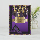 第00回誕生日パーティー |紫のハイヒールヒョウ 招待状 (スタンド正面)