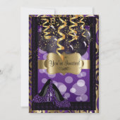 第00回誕生日パーティー |紫のハイヒール 招待状 (正面)