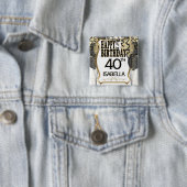 第00誕生日名と年齢 – 黒と金ゴールド 缶バッジ (インサイチュ)