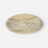 第00金ゴールド結婚記念日 ペーパープレート (アングル)