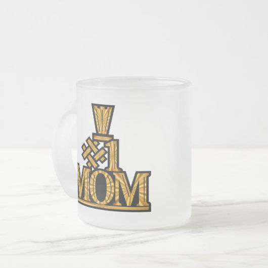 第1お母さんの母の日のギフト フロストグラスマグカップ (正面左)