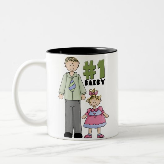 第1お父さんのブロンドの女の子 ツートーンマグカップ (左)