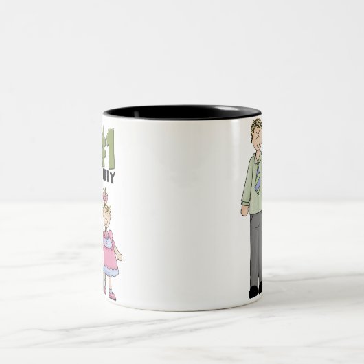 第1お父さんのブロンドの女の子 ツートーンマグカップ (中央)