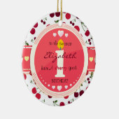 第1さくらんぼグッド誕生日セラミックオーナメント セラミックオーナメント (右)