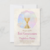 第1のフェイク金ゴールド箔と水彩 招待状 (正面)