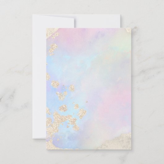 第1のフェイク金ゴールド箔と水彩 招待状 (裏面)
