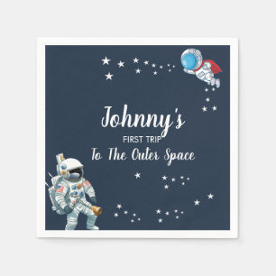 第1の宇宙旅行の水彩の最初の誕生日 スタンダードカクテルナプキン