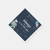 第1の宇宙旅行の水彩の最初の誕生日 スタンダードカクテルナプキン (角)