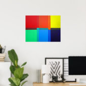 第1の第2の第3色グリッド抽象芸術 ポスター (ホームオフィス)