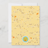 第1の誕生日の砂城とビーチおもしろいパーティー 招待状 (裏面)