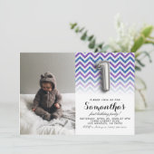 第1の誕生日グリッターポートレート 招待状 (スタンド正面)