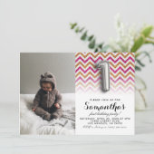 第1の誕生日グリッターポートレート 招待状 (スタンド正面)