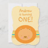 第1の誕生日ベビーライオンパーティー 招待状 (正面)