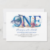 第1の誕生日招待状アンダーザシー海ビーチ 招待状 (正面)