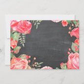 第1の誕生日招待状ボタニカルレッドフローラ 招待状 (裏面)