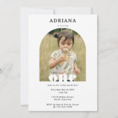 第1の誕生日招待状第1のフォトボーイガール 招待状 (正面)