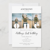 第1の誕生日招待状第1の1つの写真ボーイガール 招待状 (正面)