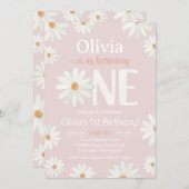 第1の誕生日招待状、デイジー招待状 招待状 (正面/裏面)