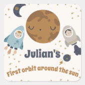 第1の誕生日第1ののまわりに太陽の軌道! スクエアシール (正面)