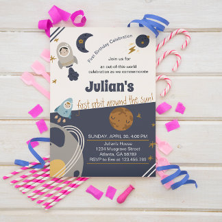 第1の誕生日第1ののまわりに太陽の軌道！ 招待状