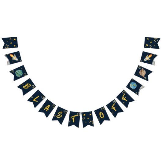 第1の誕生日、宇宙誕生日、ブラストオフギフトラベル バンティングフラッグ (全)