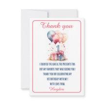 第1の誕生日 – 水彩の贈り物と風船 – 