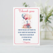 第1の誕生日 – 水彩の贈り物と風船 –  サンキューカード (スタンド正面)