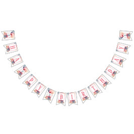 第1の誕生日 – 水彩の贈り物と風船 –  バンティングフラッグ