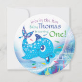 第1の誕生日、海の下、ブルードルフィン 招待状 (正面)