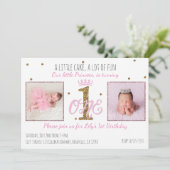 第1の1誕生日プリンセスパーティーフォト招待状 招待状 (スタンド正面)