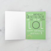 第1または第15後退のバースデー・カード カード (内部)