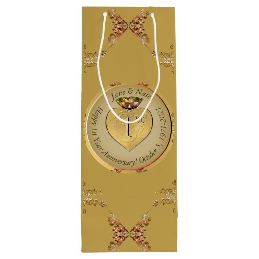 第1または50thゴールデンオークル抱き枕 ワインギフトバッグ (裏面)