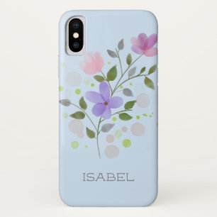 第1イニシャルプラス名イザベル（花） iPhone X ケース