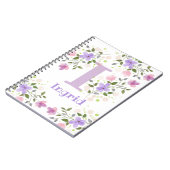 第1イニシャルプラス名イングリッド（花） ノートブック (左側)