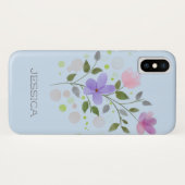 第1イニシャルプラス名ジェシカ花 Case-Mate iPhoneケース (裏面(横))