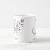 第1イニシャルプラス名ジャニス花 コーヒーマグカップ (中央)