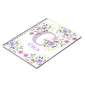 第1イニシャルプラス名ジーナ花 ノートブック (左側)