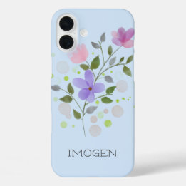 第1イニシャルプラス名芋源（花あり） iPhone 16 PLUSケース
