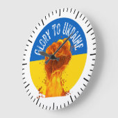 第1ウクライナ国旗の抵抗性支持 ラージ壁時計 (傾斜)