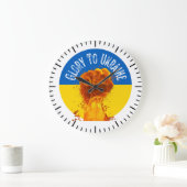 第1ウクライナ国旗の抵抗性支持 ラージ壁時計 (ホーム)