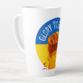 第1ウクライナ国旗の抵抗 カフェラテマグ (左アングル)